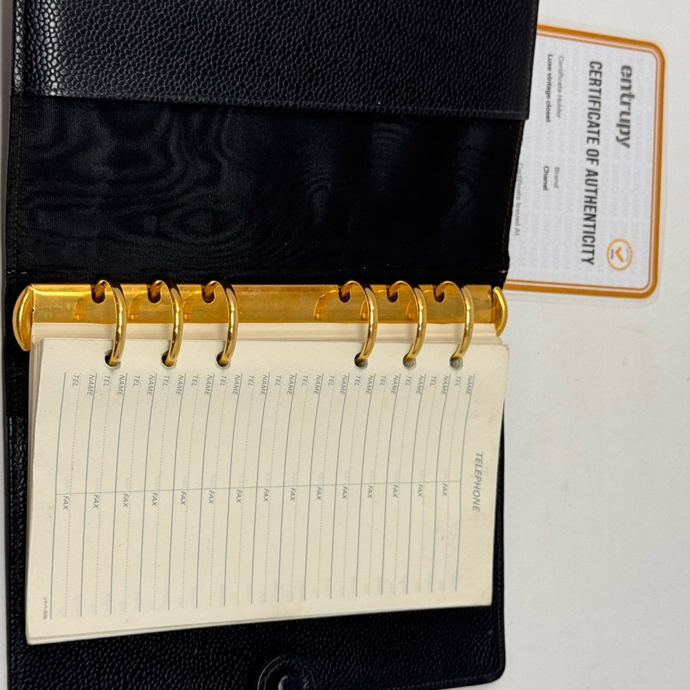 💯Authentic CHANEL CC Caviar Medium Agenda -Black - Picture 6 of 7